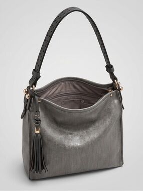 Sondra Roberts Squared Elegant Metallic Gray Shoulder Bag